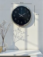 Zentime 40 Cm Krom Şık Duvar Saati