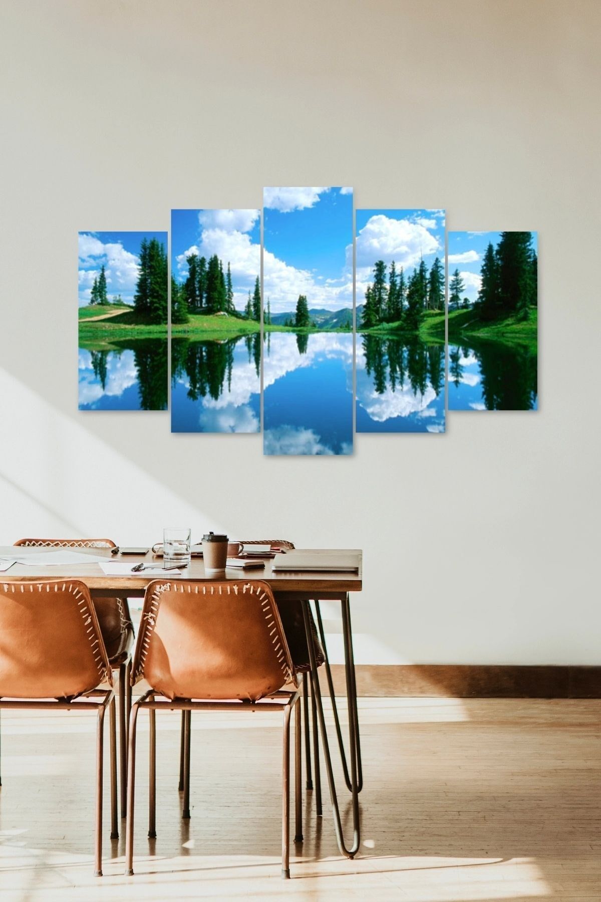 Manzara Doğa 5 Parçalı Mdf Tablo 60 x 100