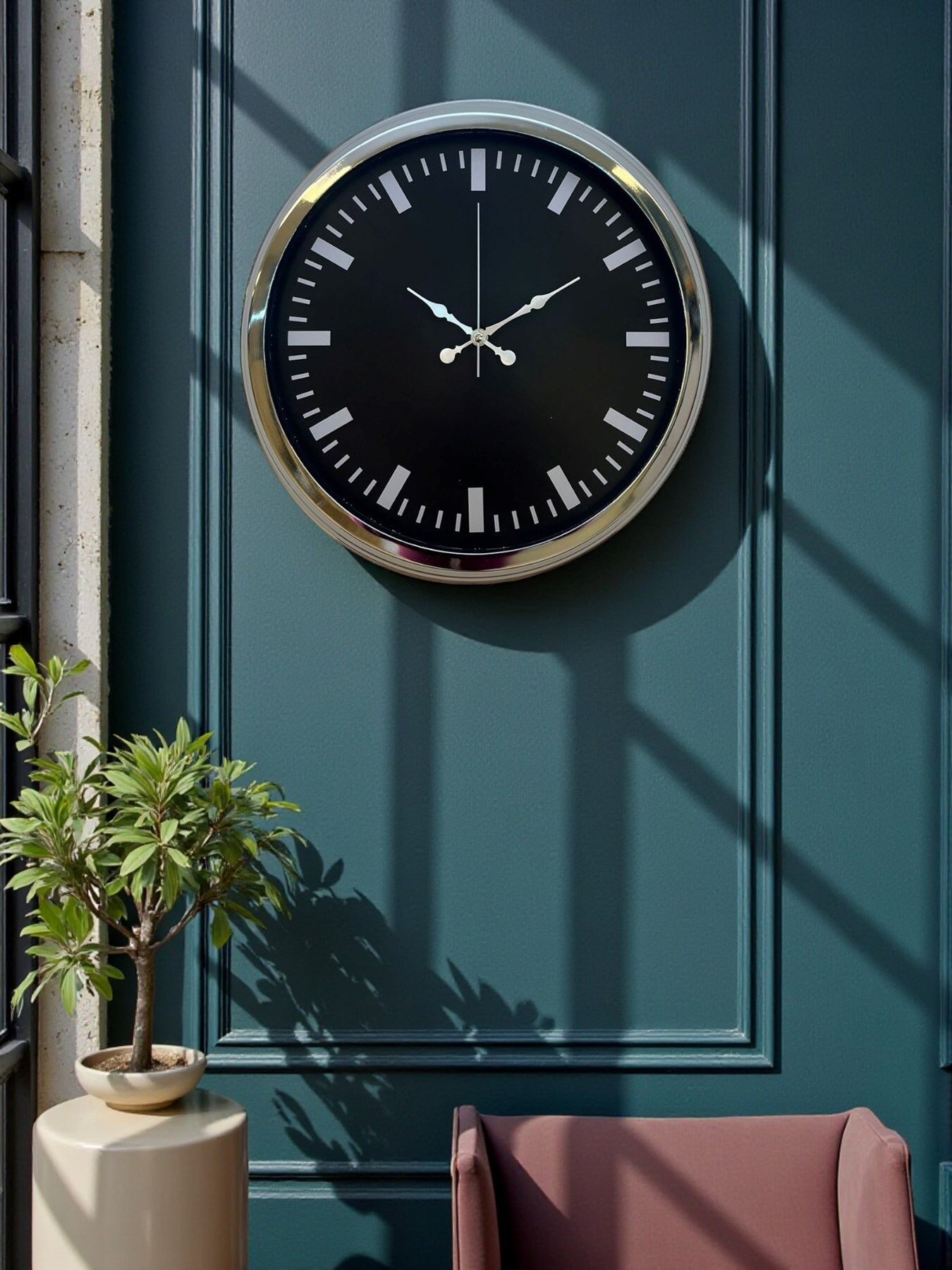 Zentime 40 Cm Krom Şık Duvar Saati