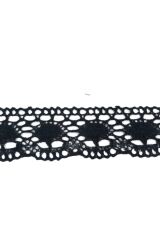 Kopanaki Dantel en 5 cm Badem Model Siyah 10 Metre