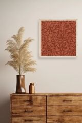 Yaprak Ahşap Çerçeveli Tablo 42 x 42