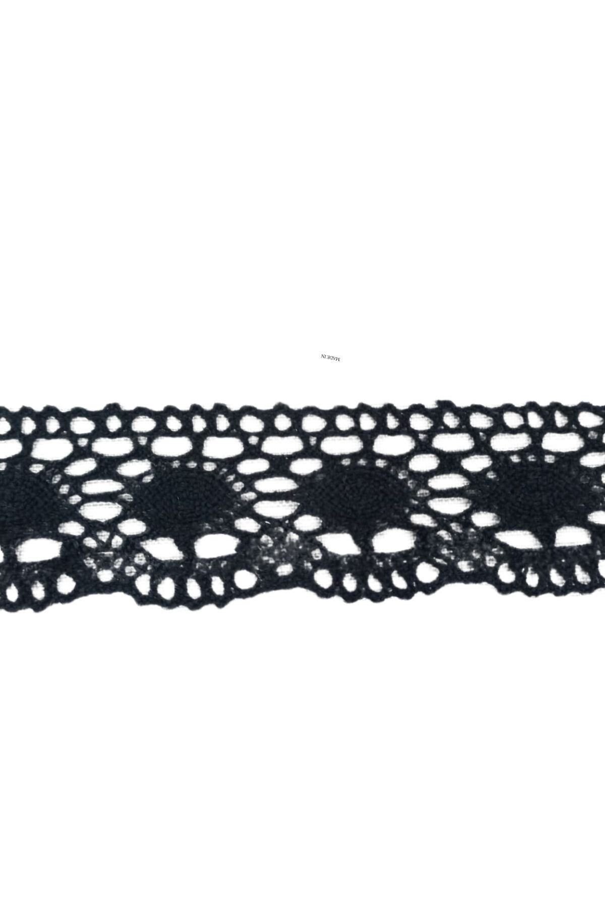 Kopanaki Dantel en 5 cm Badem Model Siyah 5 Metre