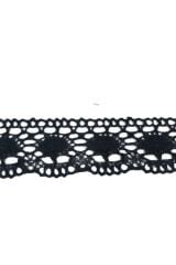 Kopanaki Dantel en 5 cm Badem Model Siyah 5 Metre