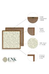 Yaprak Ahşap Çerçeveli Tablo 23 x 23