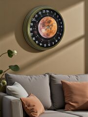 Zentime 40 Cm Eskitme Metal 24 Saat Göstergeli Özel Tasarım Duvar Saati