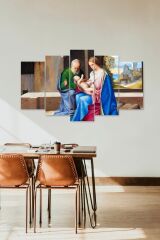 İnsan Manzarası 5 Parçalı Mdf Tablo 60 x 100