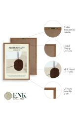 Soyut Sanat Üçlü Ahşap Çerçeveli Tablo 50 x 70