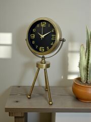 Zentime Eskitme Vintage Üç Ayaklı Masa Saati