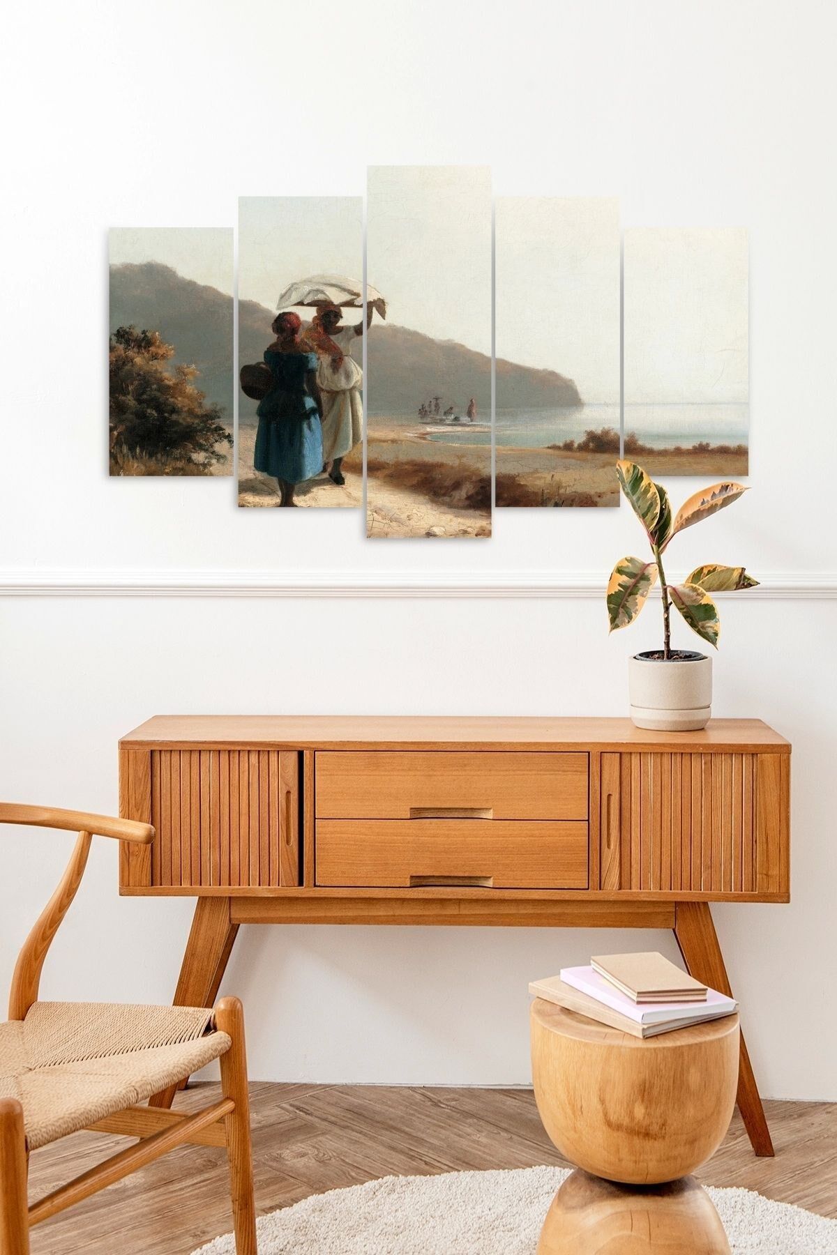 İnsan Manzarası 5 Parçalı Mdf Tablo 60 x 100