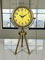 Zentime Eskitme Vintage Üç Ayaklı Masa Saati