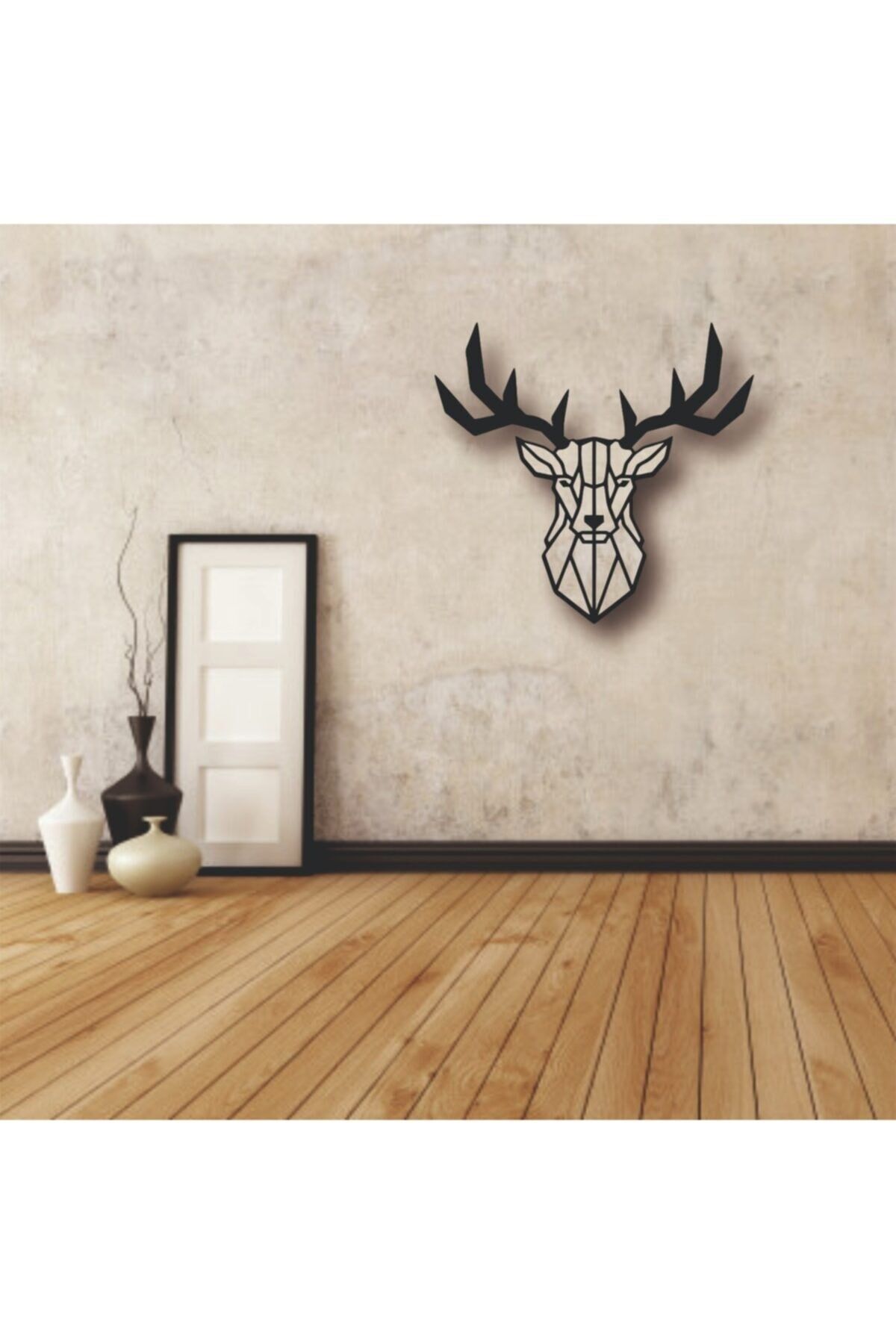 Geyik Figürlü Ahşap Tablo