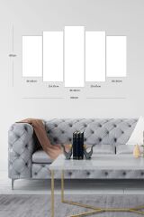 Saklı Harita Manzara 5 Parçalı Mdf Tablo 60 x 100