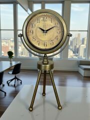 Zentime Eskitme Vintage Üç Ayaklı Masa Saati