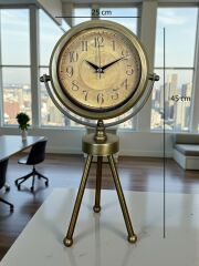 Zentime Eskitme Vintage Üç Ayaklı Masa Saati