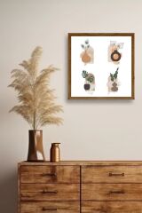 Çiçek Ahşap Çerçeveli Tablo 50 x 50