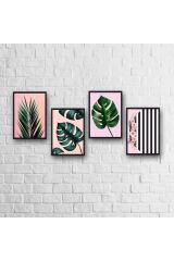4 Parça Çerçeve Görünümlü Ahşap Tablo