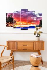 Manzara Doğa 5 Parçalı Mdf Tablo 60 x 100