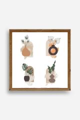 Çiçek Ahşap Çerçeveli Tablo 23 x 23