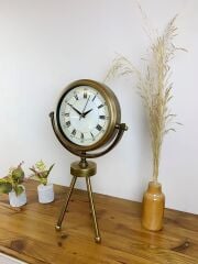 Zentime Eskitme Vintage Üç Ayaklı Masa Saati