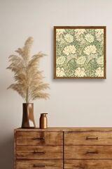 Çiçek Ahşap Çerçeveli Tablo 50 x 50