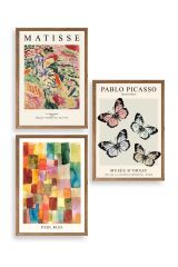 Matisse Üçlü Ahşap Çerçeveli Tablo 40 x 60