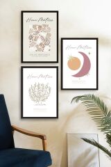 Matisse Üçlü Ahşap Çerçeveli Tablo 30 x 40