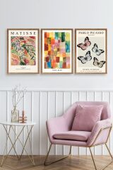 Matisse Üçlü Ahşap Çerçeveli Tablo 30 x 40