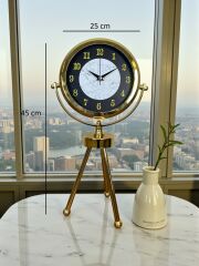 Zentime Gold Lüks Üç Ayaklı Masa Saati
