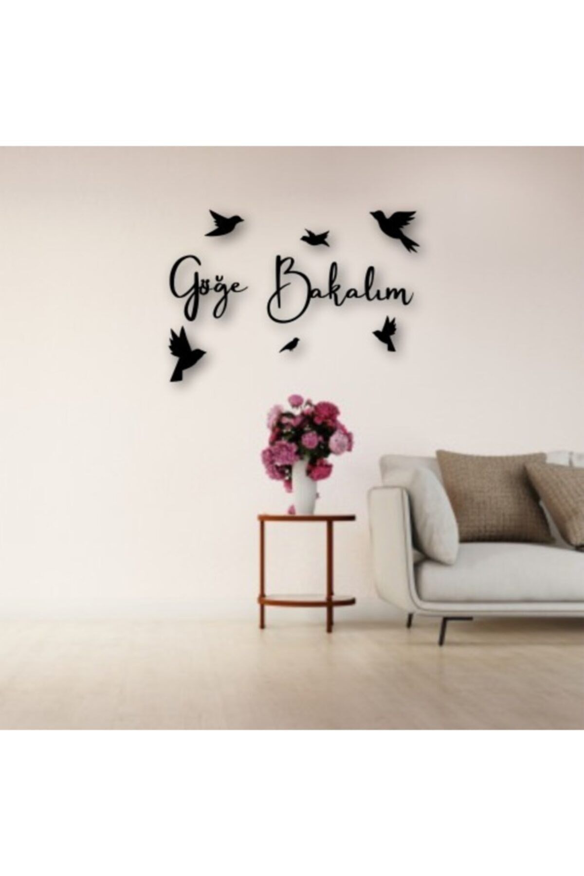 Göğe Bakalım Yazılı Ahşap Tablo 50 x 41