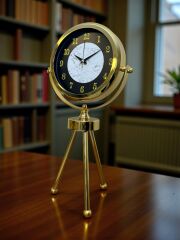 Zentime Gold Lüks Üç Ayaklı Masa Saati