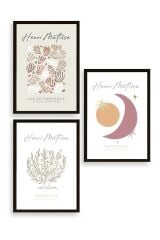 Matisse Üçlü Ahşap Çerçeveli Tablo 23 x 30