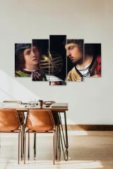 İnsan Manzarası 5 Parçalı Mdf Tablo 60 x 100