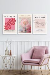 Ünlü Tablolar Üçlü Ahşap Çerçeveli Tablo 30 x 40