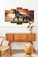 At Manzara 5 Parçalı Mdf Tablo 60 x 100