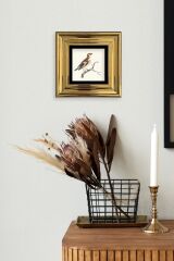 Dal ve Kuş Çerçeveli Taş Tablo 20 cm