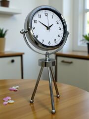 Zentime Krom Şık Üç Ayaklı Masa Saati