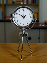 Zentime Krom Şık Üç Ayaklı Masa Saati