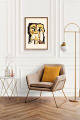 Tete de Femme Ahşap Çerçeveli Tablo 50 x 70