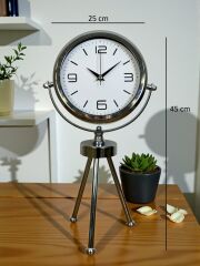 Zentime Krom Şık Üç Ayaklı Masa Saati