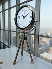 Zentime Krom Şık Üç Ayaklı Masa Saati