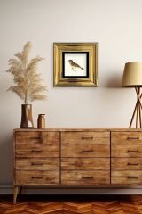 Daldaki Serçe Çerçeveli Taş Tablo 20 cm