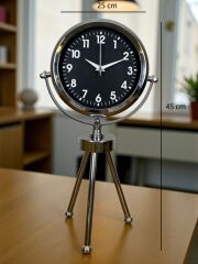 Zentime Krom Şık Üç Ayaklı Masa Saati