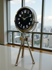 Zentime Krom Şık Üç Ayaklı Masa Saati