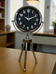 Zentime Krom Şık Üç Ayaklı Masa Saati