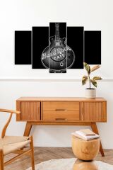 Hard Rock Cafe Guitar 5 Parçalı Mdf Tablo 60 x 100