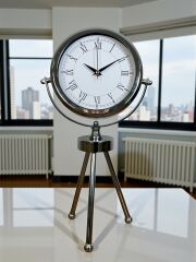 Zentime Krom Şık Üç Ayaklı Masa Saati