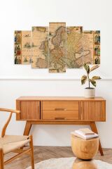 Harita 5 Parçalı Mdf Tablo 60 x 100