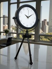 Zentime Siyah Zarif Üç Ayaklı Masa Saati