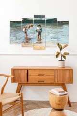 Deniz Manzarası 5 Parçalı Mdf Tablo 60 x 100