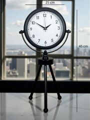 Zentime Siyah Zarif Üç Ayaklı Masa Saati